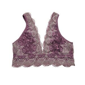 Women's - Victoria's Secret Purple Lace Bralette, Size Large